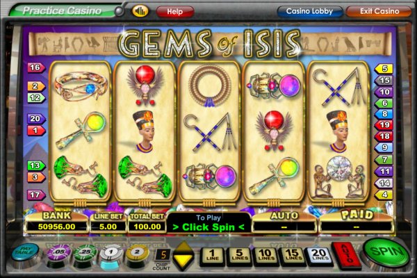 Gems of Isis Slot game Reels