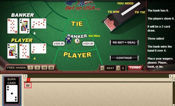 Baccarat Game in Play