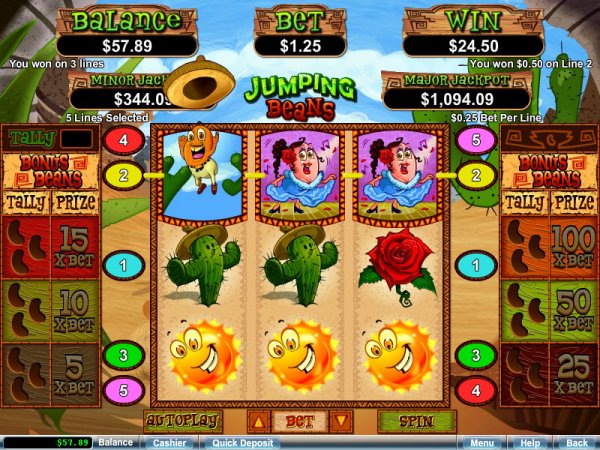 Jumping Beans Slot Game Reels