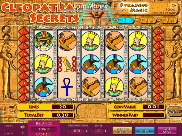 Cleopatra's Secrets Slot Game Reels