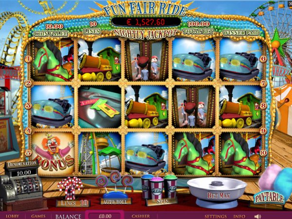 Fun Fair Ride Slot Game Reels