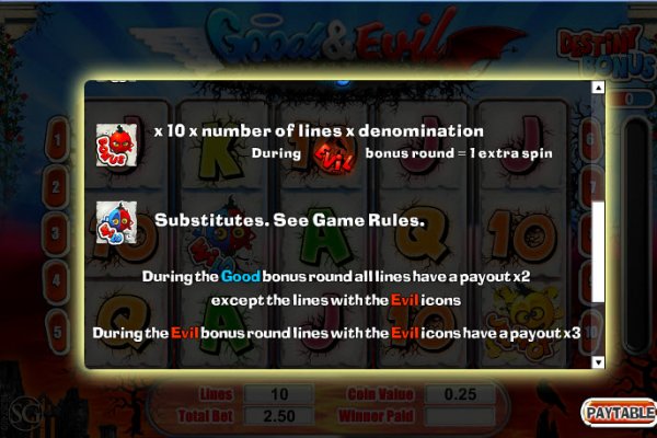 Good & Evil Slot Bonus Info