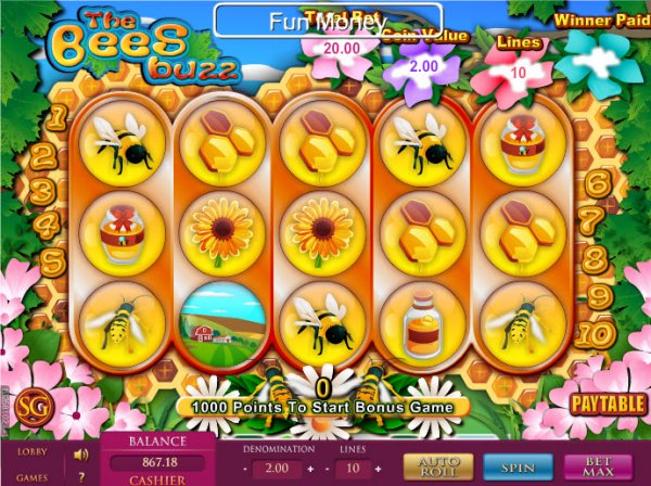 The Bees Buzz Slot Game Reels