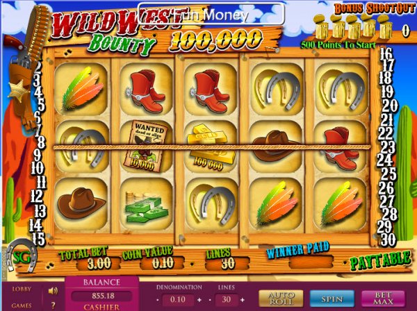 Wild West Bounty Slot Game Reels