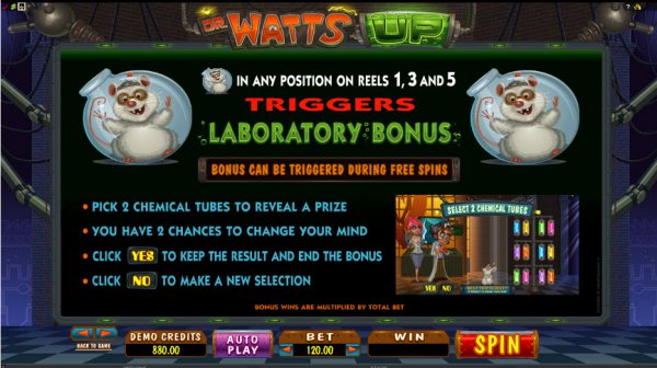 Dr Watts Up Slot Laboratory Bonus