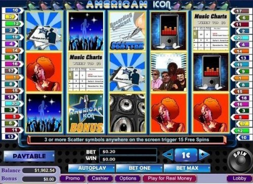 Screenshot of American Icon Slots by Vegas Technology.