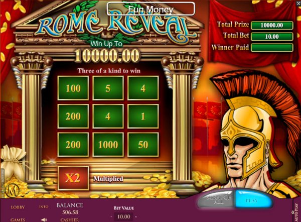 Rome Reveal Scratch Card Game Revealed