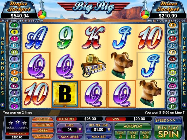 Big Rig Slot Game Reels