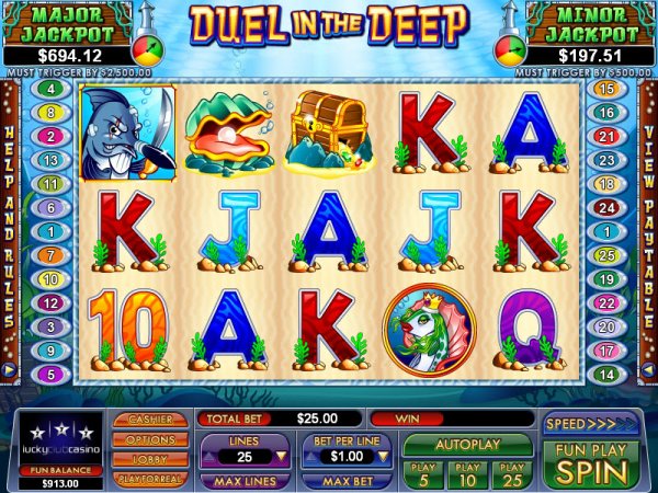 Duel in the Deep Slot Game Reels