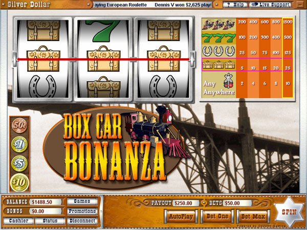 Screenshot of Boxcar Bonanza Slots by Vegas Technology