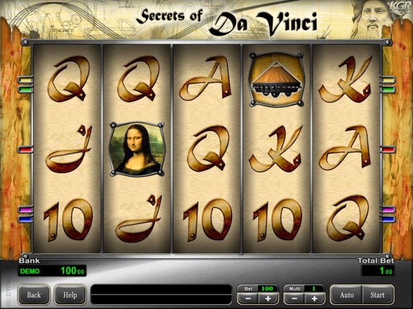 Secrets of Da Vinci Slot game Reels