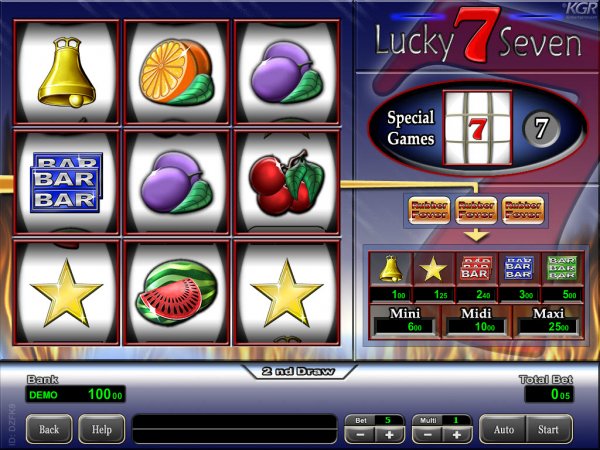 Lucky Seven Slot Game Reels