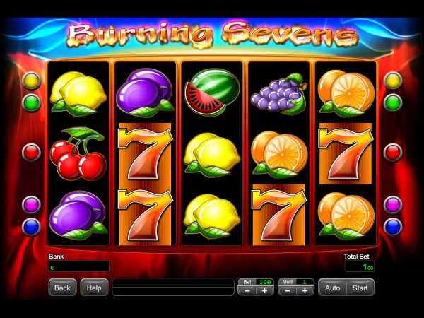 Burning Sevens Slot Game Reels