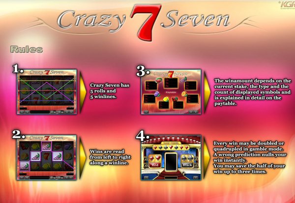 Crazy Seven Slot Game Rules