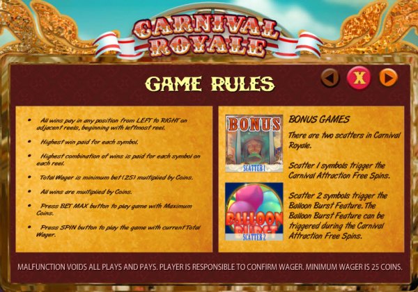 Carnival Royale Slot Game Rules