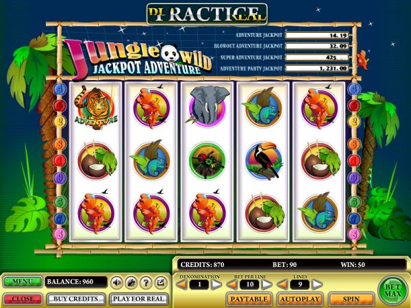 Jungle Wild Jackpot Adventure Slot Game Reels