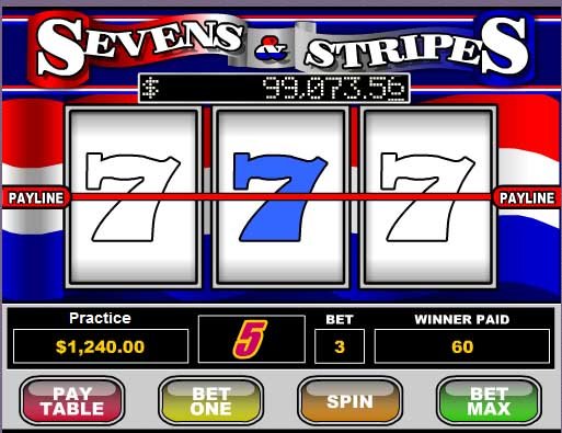 Screenshot of Sevens & Stripes Reel Slots from RealTime Gaming