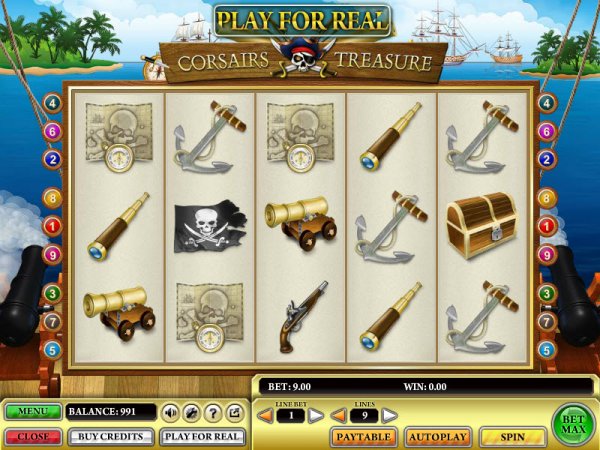  Corsair's Treasure Slot Game Reels