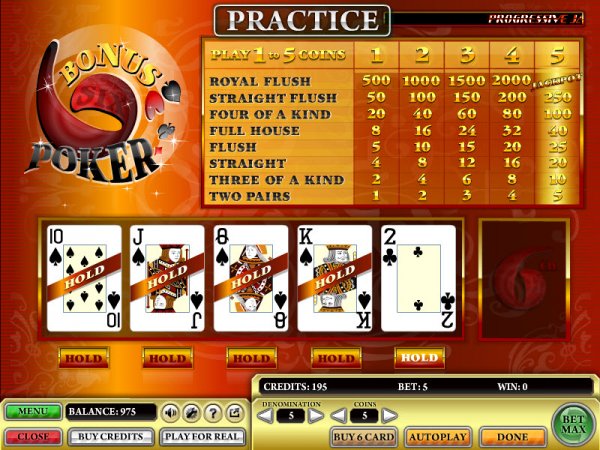Bonus 6 Video Poker 4 to a Royal