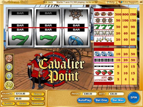Screenshot of Cavalier Point Slots from Vegas Technology