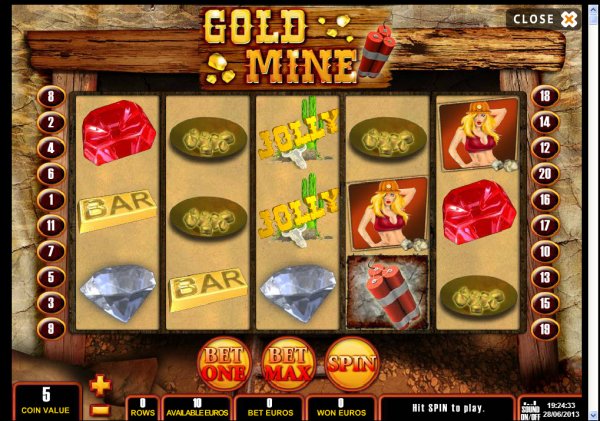 Gold Mine Slot game Reels