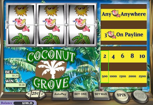 Screenshot of Coconut Grove Slots from Vegas Technology