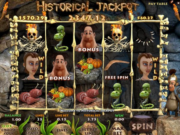 Historical Jackpot Slot Game Reels