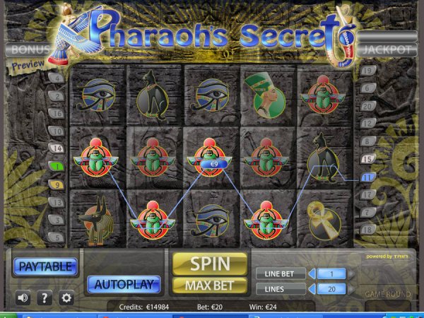 Pharaoh's Secret  Slot Game Reels