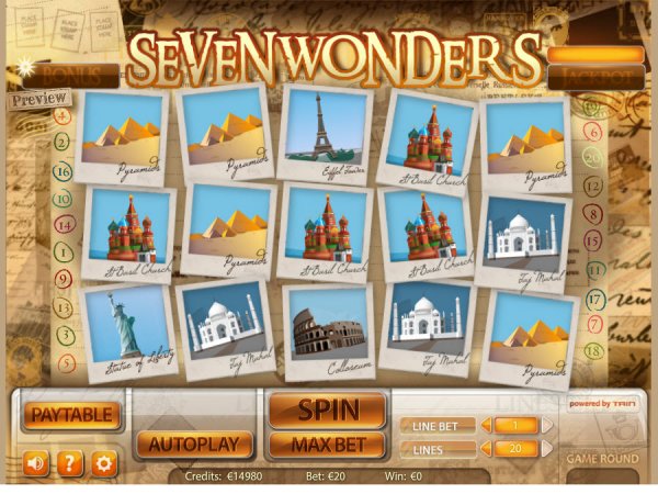 Seven Wonders Slot game Reels