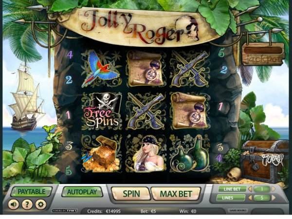 Jolly Roger Slot game Reels