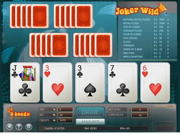 Joker Wild Video Poker 5 Hands   