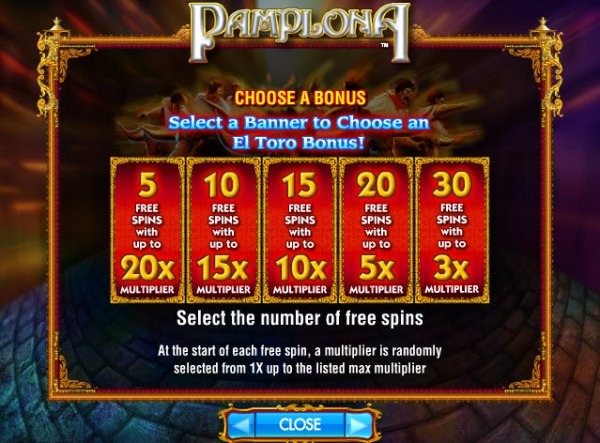 Pamplona Slot  Choose  Bonus Feature