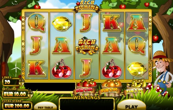 Rich Pickin'$ Slot Game Reels