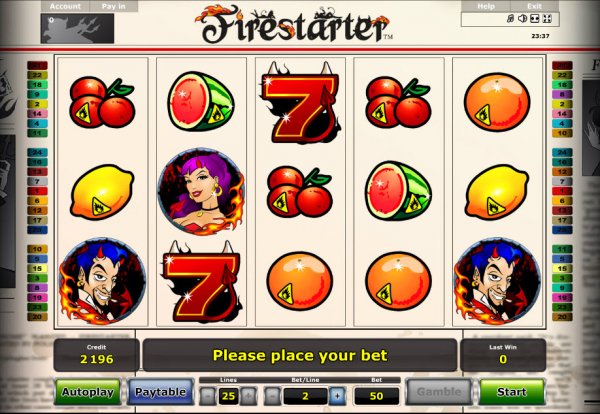 Firestarter Slot Game Reels