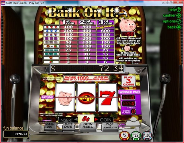 Screenshot of Bank On It Slots from RealTime Gaming
