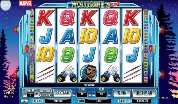 Wolverine Action Stacks Slot Game Reels