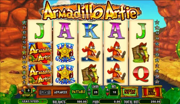 Armadillo Artie Slot Game Reels