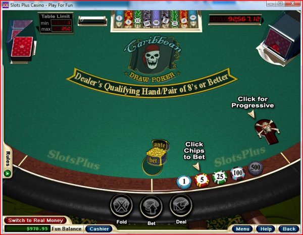 Screenshot of Caribbean Draw Poker from RealTime Gaming