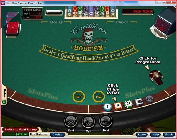 Screenshot of Caribbean Hold'em Poker from RealTime Gaming