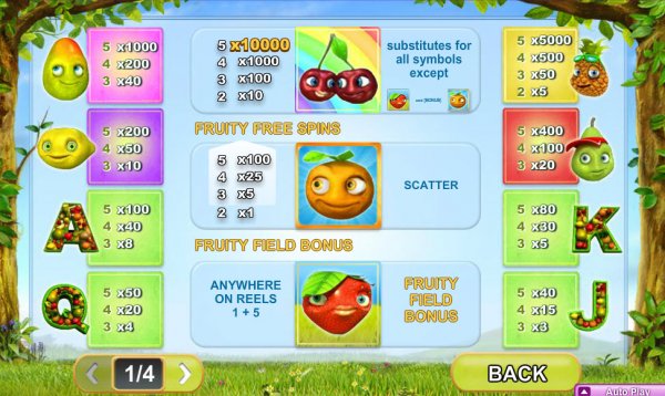 Fruity Friends Slot Pay Table