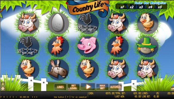 Country Life Slot Game Reels