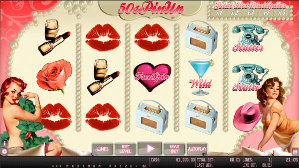 50's Pin Up Slot Game Reels