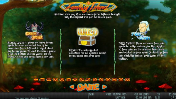 Fantasy Island Slot Features