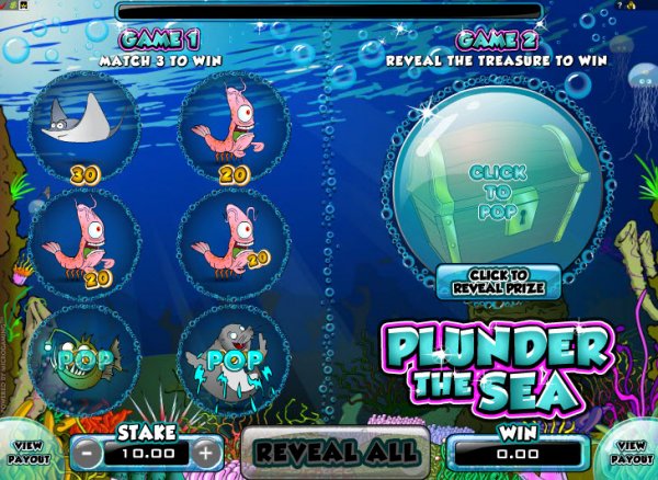 Plunder the Sea Scratch Game Popped Bubbles