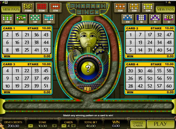 Pharaoh Bingo Game