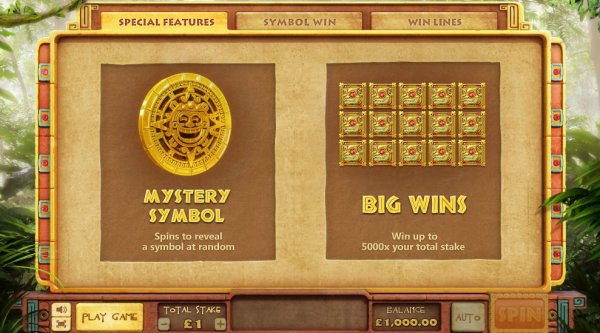 Mayan Mystery Slot Features