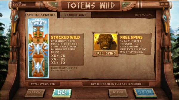 Totems Wild Slot Special Symbols