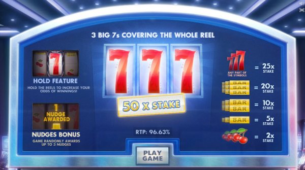  Big 7 Slot Pay Table