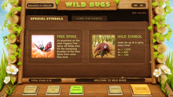 Wild Bugs Slot Special Symbols