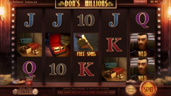 Don's Millions Slot Game Reels